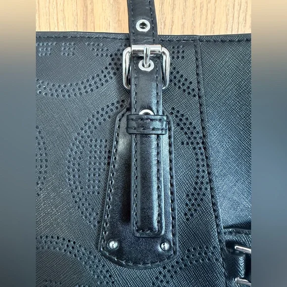 MICHAEL KORS Large Voyager Signature Black Leather MK Logo Luxury Tote Purse Bag - Picture 6 of 16